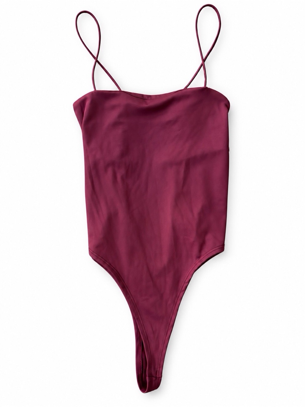 Girls' Burgundy One-Piece Swimsuit with Spaghetti Straps